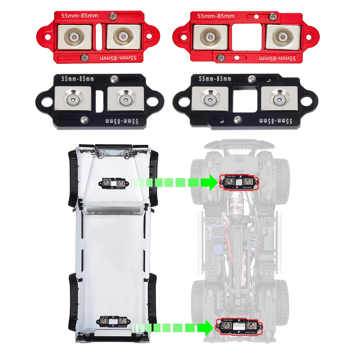 4PCS 55-85mm Adjustable Magnet - Rc Car Body Shell ulasan dan harga