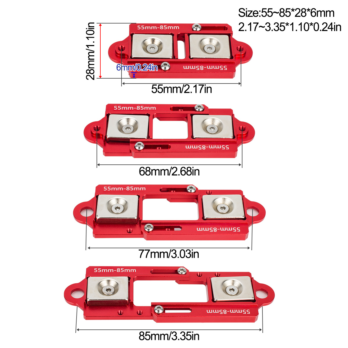 4PCS 55-85mm Adjustable Magnet - Rc Car Body Shell ulasan dan harga